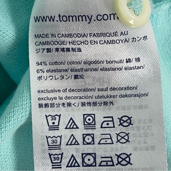 Tommy Hilfiger Classic Fit Polo Shirt Turquoise Sz Medium - Picture 5 of 7